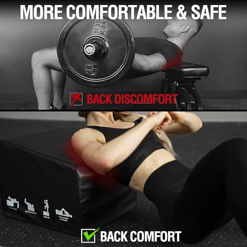 Mikolo Hip Thrust Bench, Hip Thrust Machine at Home for Glute Bridge, Multi-Functional Hip Thrust Box with Non-Slip, Glute Workout Equipment, 700LB Load Capacity, Core & Ab Strength Training - size: Medium