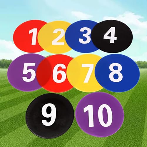 10 Pcs Flat Cones Spots Markers, Floor Dots Spots Markers, 9 Inch Nonslip Plastics Agility Markers Flat Field Cones Floor Dot