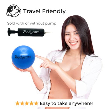 Pilates 4" (10cm) Mini Ball for AeroPilates, Yoga, Fitness, Strength, Mat Pilates - color: Blue