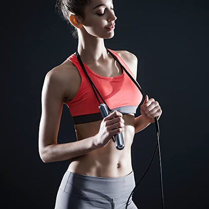 [Tangram Factory] Smart Rope - LED embedded Jump Rope - See your fitness data in MID-AIR - color: Black, size: Small