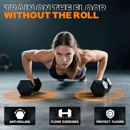 Mikolo Dumbbell Sets with Rack, Rubber Hex Dumbbells, Multiple Choices in 160/200/380/450/550LB, Hand Weights with Chrome Handle for Strength Training - style: 45LB PAIR