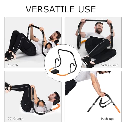 GYMAX Ab Crunch Trainer, Portable Ab Workout Equipment with Padded Headrest for Core Muscle Strength, Abdominal Exercise Machine for Suit Up Trainer for Home Gym Fitness