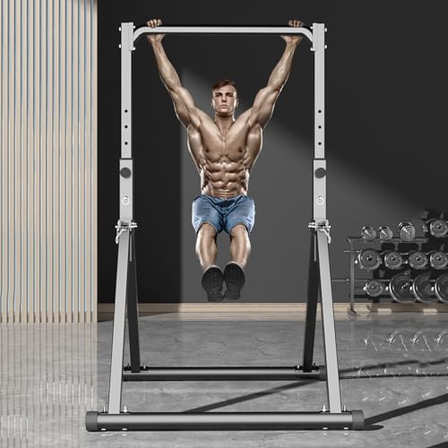 Freestanding Pull Up Bar Foldable Power Tower Dip Station Adjustable Dip Bar Strength Training Equipment For Home Gym Support 1100lbs Black