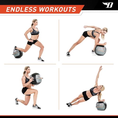 Bionic Body Soft Medicine Ball Weighted Slam Wall Ball for Cardio Workout and Core Training – Ideal for Squat, Lunge, and Partner Toss - style: 20LB