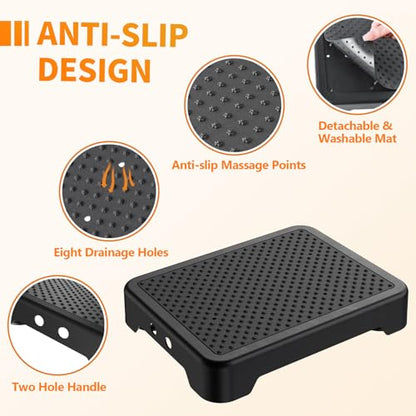 Ronlap Small Step Stools for Adults Car Step Stool for Elderly, Black-Black - color: Black-black