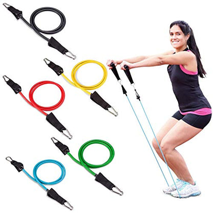 Fit Simplify Resistance Loop Exercise Bands and Tube Bands with Handles, Ankle Straps and Door Anchor