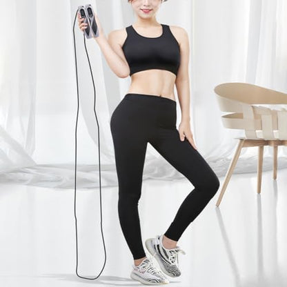 NOLITOY Electronic Counting Weighted Jump Rope for Workout Steel Wire Skipping Rope with Digital Counter Black Heavy Duty for Gym and Fat Loss
