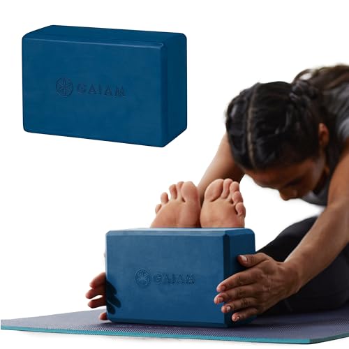 Gaiam Yoga Block - Supportive Latex-Free Eva Foam - Soft Non-Slip Surface with Beveled Edges for Yoga, Pilates, Meditation