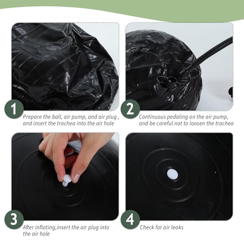 Hungdao 6 Pack Exercise Ball Bulk Inflatable Pregnancy & Workout Ball 22 Inch Heavy Duty Pilates Ball for Yoga Stretching Therapy Balance Physical Fitness - color: Black