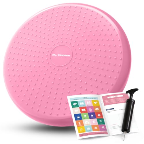 Trideer Wobble Cushion Core Balance Disc, Flexible Seating for Classroom Elementary, Wiggle Seat for Sensory Kids, Balance Pad with Inflation Pump - color: 34CM Pink
