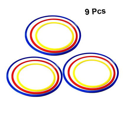 9pcs Soccer Training Rings Abs Agile Fitness Ring Set for Football Basketball Training 40cm 3 Colors