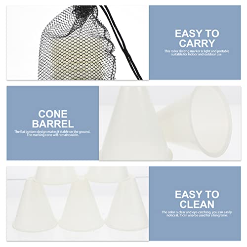 1 Set Skating Marker Cones Luminous Mini Agility Soccer Cones Plastic Glow in The Dark for Skate White