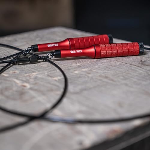 Velites - Earth 2.0 Jump Rope - Official CrossFit® Games Rope - Professional Aluminum Speed Rope for Double Unders, Fitness & Boxing - Includes 4mm Cable & Carrying Bag - - color: Red
