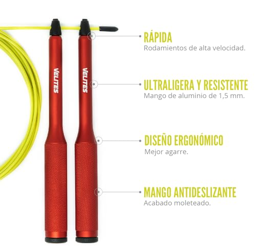 Velites - Fire 2.0 Official CrossFit® Games Jump Rope - Carry bag included - Single and double unders jumps