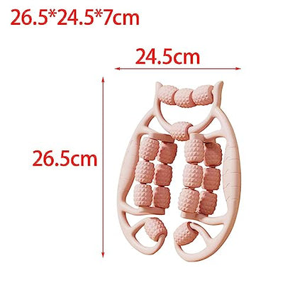 18 Wheel Fascia Muscle Roller, Massage Roller Press Points Manual Relax Tight Muscles Clamp Leg Roller Leg Massage for Calves, Golfer Elbow, Pink