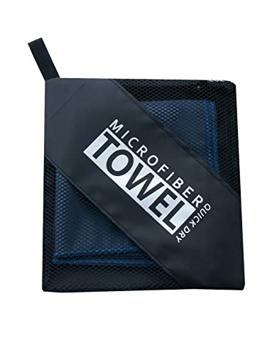 Unisex Sweat Absorbing Microfiber Handkerchiefs Quick Dry Sport Gym Towels 5 Pack - color: Navy Bule 01a