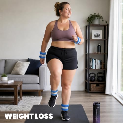 Ankle Weights A Pair of 1/2/3/4/6/8/10/12/20 LBS Wrist Leg Arm Weights for Women Men with Adjustable Straps, Strength weighted for Physical Therapy Running Walking Home Fitness Gym Workout Weight Loss - color: Dark Blue