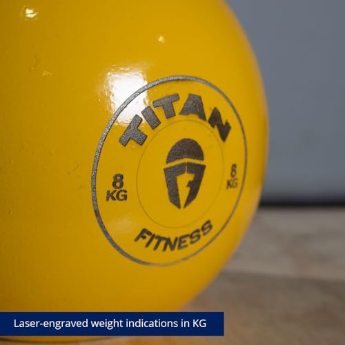 Titan Fitness Competition Kettlebell, Single Piece Casting, KG Markings, Full Body Workout - size: 18.0 Pounds