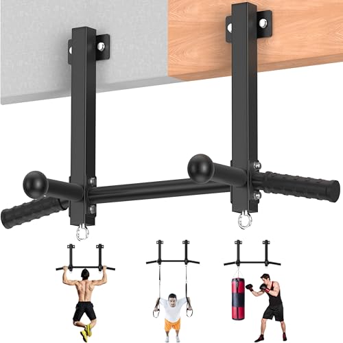 Joist Mounted Pull Up Bar, 650lbs Heavy Duty Strength Training Pullup Bars, Multi-Grip Chin Up Bar for Home Gym, Garage & Basement Ceiling Beam Installation