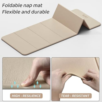 ILILI Foldable Yoga Mat 71 * 24 * 0.3 Inch - color: Beige
