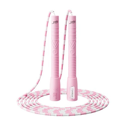 Skipping Rope, Adjustable Beaded Jump Rope with Double Bearing, Jump Rope for Kids at Home Schoel Gym,Tang-Free Flexible and Durable Jumping Ropes for Fitness - color: Pink