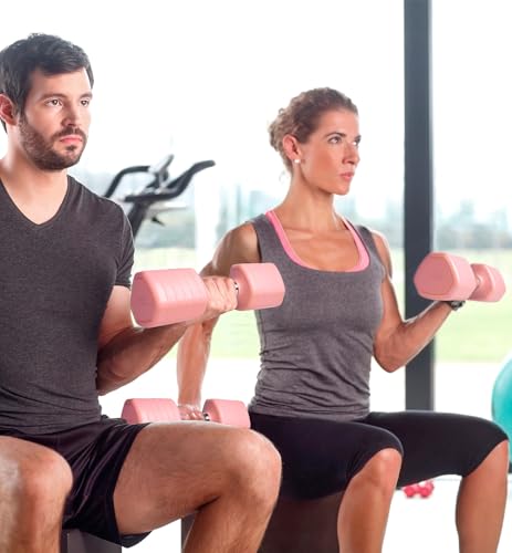 Adjustable Dumbbell Set of 2, 10LB 20LB 30LB Weight Set - color: Pink, size: 30 lbs Total-(15LB Each)