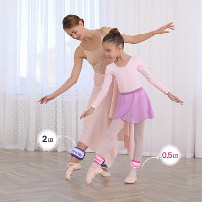 Sportneer Ankle Weights 0.5/1/2/3/5 LBS 1 Pair Wrist Leg Arm Weights - color: Pink, size: 0.5 lb x 2