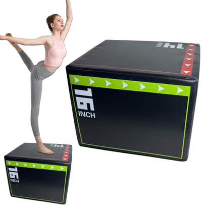 Plyo Jump Box - Athletic Jump Platforms, Shock-Absorbing Exercise Deck, Workout Agility Station, Fitness Step Surfaces | Training Equipment Usage Plyometric Power Speed Endurance for Indoor Gym Use