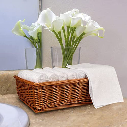 Orighty Washcloths Bulk Towels Set 50 Pack, Highly Absorbent and Soft Feel Microfiber Face Cloths, Multi-Purpose Wash Cloths & Hand Towels for Bathroom, Hotel, Spa, and Gym, 12x12 Inch - color: White