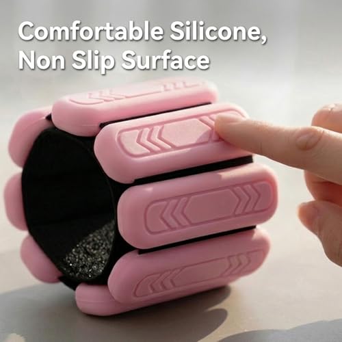 Wrist & Ankle Weights for Women Men, 1lb/2lb/4lb Set of 2 - Adjustable Wearable Weighted Bands, Waterproof Silicone Arm & Leg Weights for Pilates, Yoga, Walking, Dance, Home Workout & Gym