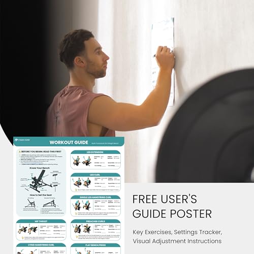 Finer Form GLX Adjustable Weight Bench with Leg Extension and Curl Machine