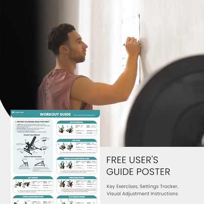Finer Form GLX Adjustable Weight Bench with Leg Extension and Curl Machine