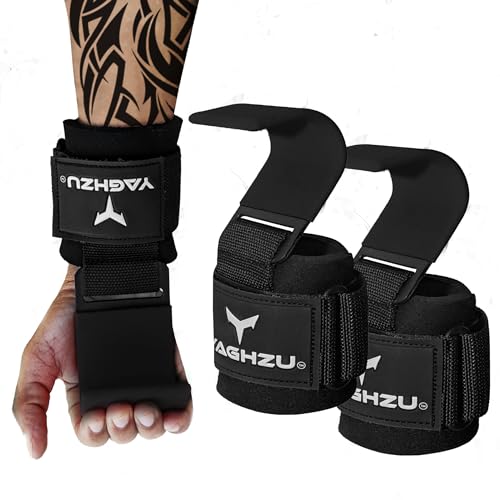 Weight Lifting Hooks, Padded Weight Lifting Straps Wrist Straps for Men and Women, Premium Deadlift Straps for Weightlifting and Powerlifting, Weight Lifting Gloves for Pull Ups