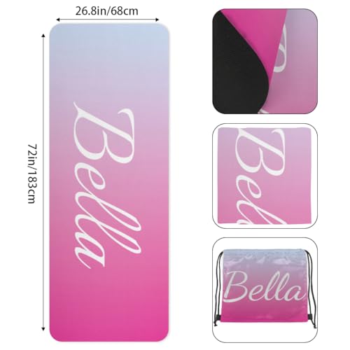Custom Name Yoga Mat,Personalized Travel Yoga Exercise Mat,Non Slip,Perfect for Kids & Adults,Gradient Color D Series - color: Style 17
