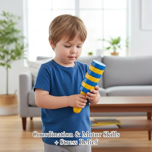 Handheld Wooden Balancers, Wooden Balance Challenge for Coordination Skills, Family Time and Office Stress Relief for Aged 14+, 1pcs Yellow