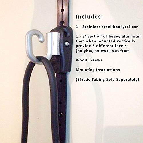 Space Saver Gym Resistance Bands Wall Anchor for At Home Fitness Workouts with 1 Rail and 1 Rail Car - style: Without Resistance Bands