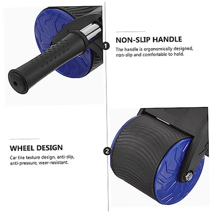 1set Automatic Rebound Abdominal Roller with Knee Pad for Home Fitness Training Dual Wheel Abdominal Exercise Equipment for Strengthening Core Muscles