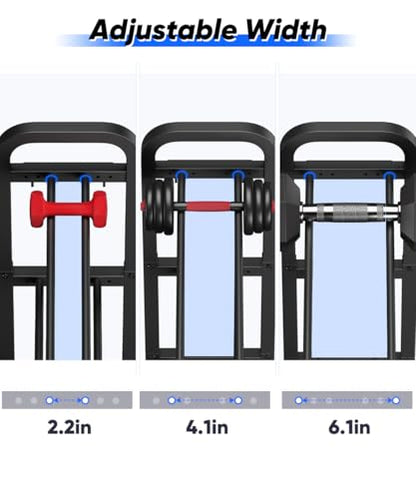 Adjustable Dumbbell Rack, Weight Storage Stand Holder for Dumbbells & Kettlebells, Heavy-Duty Home Gym Organizer with 6 Hook for Home Gym Equipment Accessories (Rack Only)