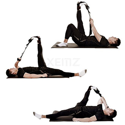 Yoga Stretch Strap, Physical Therapy Belt with Loops, Adjustable Hamstring Leg Stretcher Bands, Fitness Flexibility Stretching Recovery Ropes, for Rehab Workout Pilates Dance Gymnastics