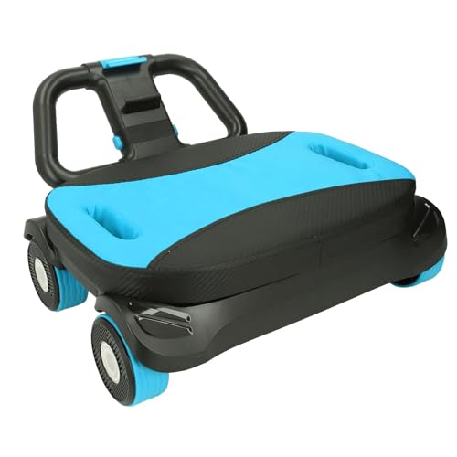 Auto Rebound Ab Roller with Elbow Pads & Dual Wheels, Core Workout Equipment for Home Gym, Four wheel elbow support, Stability & Assist for Beginners - color: Black Blue