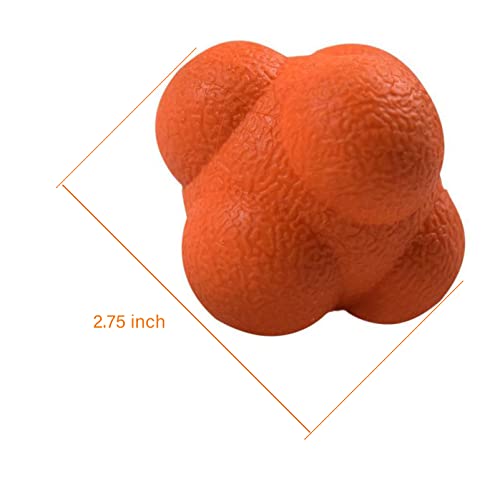 AIRLAXER Reaction Ball,Reflex Ball for Hand Eye Coordination Training,2.83 inch,Pack of 2-Orange,Yellow.