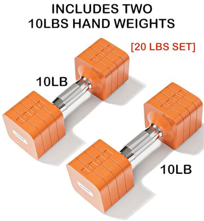 Adjustable Dumbbell Set for Women Men 7.5LB/10LB/15LB/20LB/25LB Each - color: Orange, style: 10LB Each [20 LBS Total]