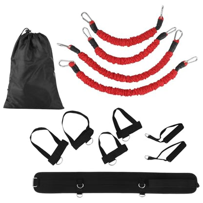 12 PCS Boxing Resistance Bands Set, 15 Lbs Exercise Bands with Adjustable Wrist Ankle Cuffs and Waistbelt, Portable MMA Martial Arts Training Kit for Explosive Power, Speed, Agility
