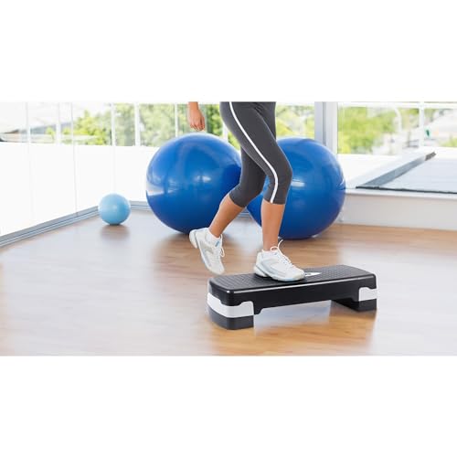 HolaHatha Compact Portable Aerobic Step Platform Exercise Fitness Equipment, Cardio Stepper with Adjustable Height for Home Gym - color: White