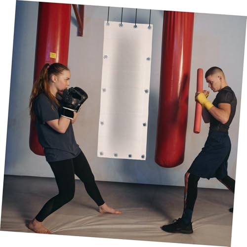 VOSAREA Wall-Mounted Boxing Triplet Bag Empty 110x40cm Canvas Sandbag for Boxing Training and Workout, Hanging Punching Bag for Martial Arts and Fitness