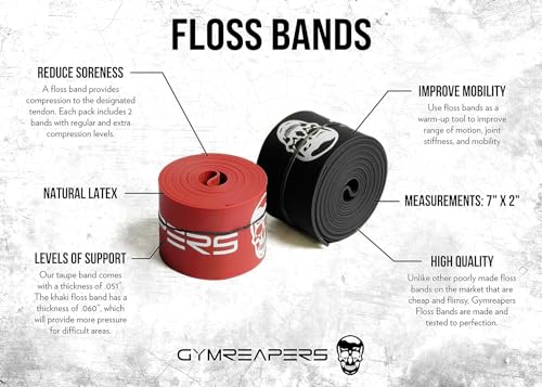 Floss Muscle Bands for Recovery & Flossing Sore Muscles and Increasing Mobility - Compression Stretch Band Pair with Carrying Case