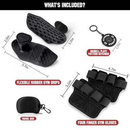 TEAWOO Anti-Slip Workout Grips, Ergonomic Palm Protection for Weight Lifting, Pull-Ups & Gym Training