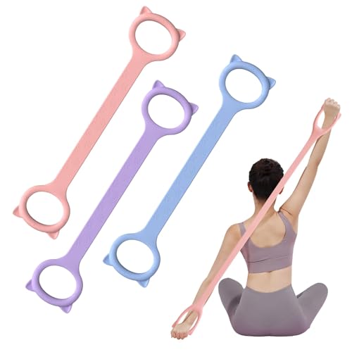 Figure 8 Resistance Bands with Handles, Upgraded Silicone 8-Shaped Exercise Band for Women,Stretch Bands Set for Exercise Arms Back Legs Pilates Yoga
