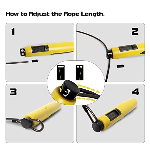 Electronic Jump Rope Fitness Counter: Jump Rope for Women Counting Exercise Jumprope for Crossfit Boxing Count Digital Ropeless Skipping Jumping Rope Workout Adjustable Speed Rope Adults Kid