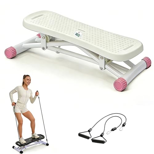 Rock Stepper Side To Side Balance Boards For Adults Includes Lcd Display & Resistance Bands A Low-impact, Compact Stepper Ideal For Targeting The Legs, Glutes, And Abs - color: White + White
